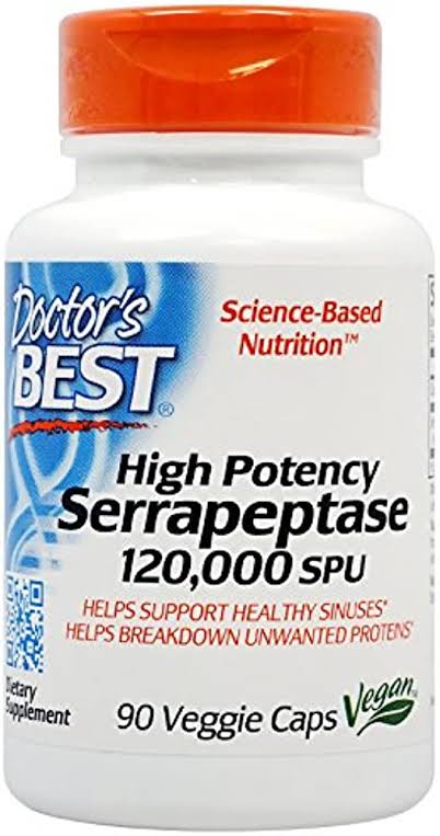 DOCTOR'S BEST HIGH POTENTENCY SERRAPEPTASE 120,000SPU CAPS*90