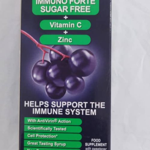 Sambucol Black Elderberry Liquid Immuno Forte Sugar Free + Vitamin C + Zinc 120mls