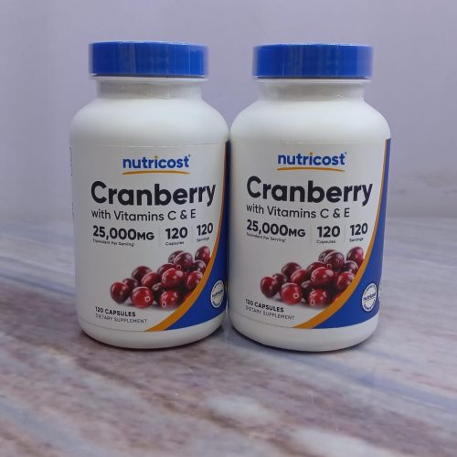 NUTRICOST CRANBERRY WITH VITAMINS C & E 25000MG X 120 CAPSULES