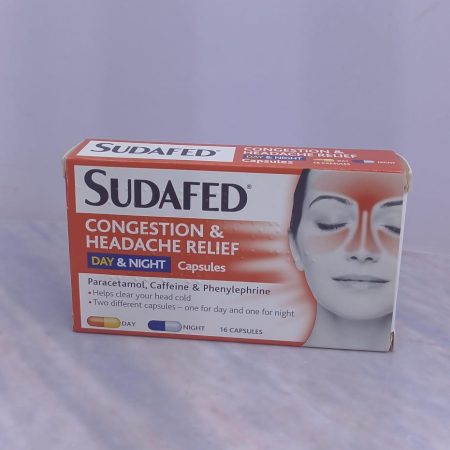 SUDAFED CONGESTION & HEADACHE RELIEF DAY & NIGHT CAPSULES X 16 CAPSULES